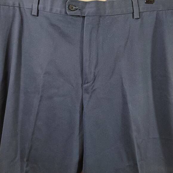Kirkland Navy Blue Flat Front Dress Pants Size 40 Lightweight Straight Leg Soft - Picture 6 of 8